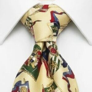 Tommy Hilfiger Silk Tie Vintage 90's Lion Crest Flags